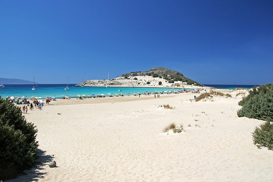Simos Beach, in Elafonisos, Car free islands in greece blog