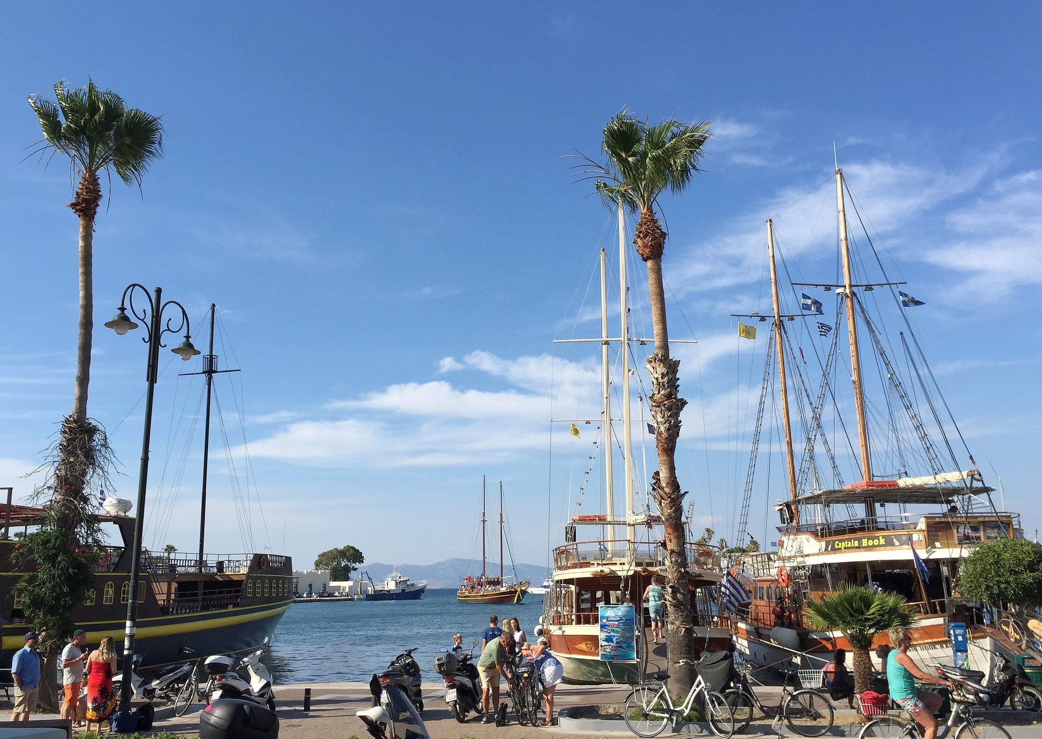 Kos Island - Daily life at Harbor - cycling in greece with family