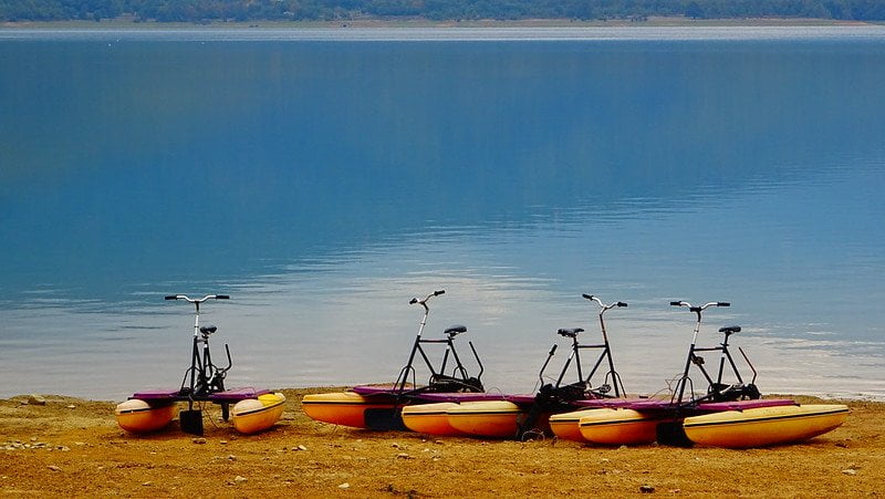 Lake Plastira sea bicycles - greek lake vacation