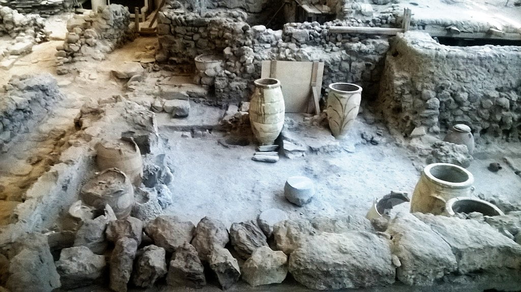 Santorini's Akrotiri Excavated Site