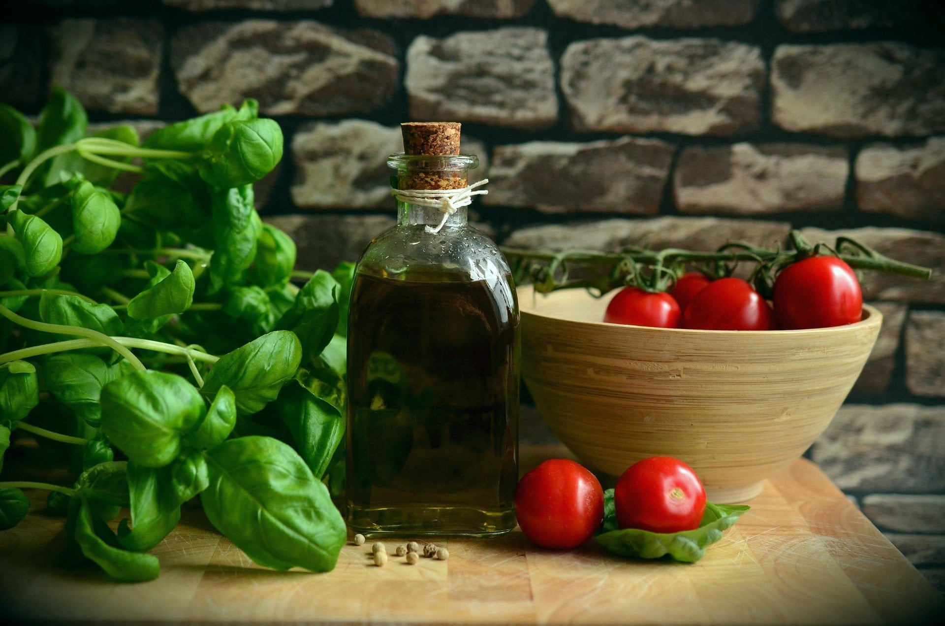 cretan gastronomy - herb olive oil tomatoes