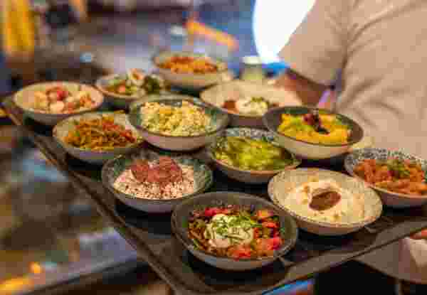 various raki appetizers, ready to eat Athens food_feature