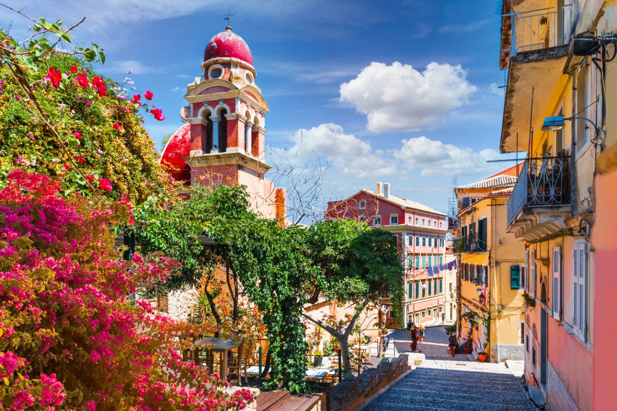 Old town landscape in Kerkyra, capital of Corfu island, Greece_Greek Winter Islands