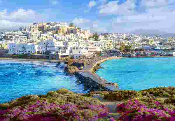 Panorama of Naxos Chora town, Naxos island, Greece Cyclades Naxos island_feature