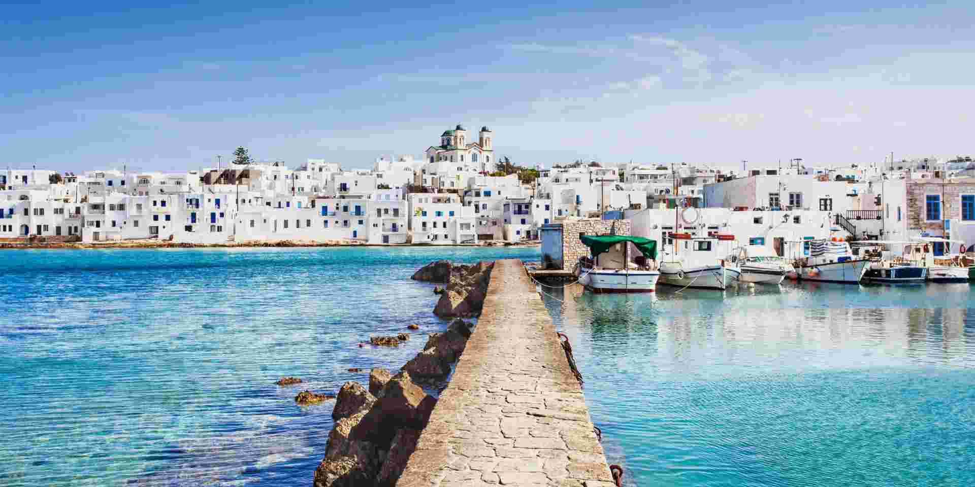 Beautiful Naousa village, Paros island, Cyclades, Greece Paros_naoussa_feature