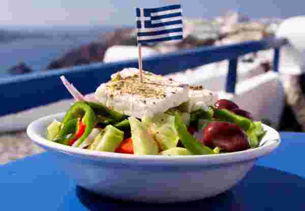greek salad with feta cheese_traditional greek food Greek traditional food_feature
