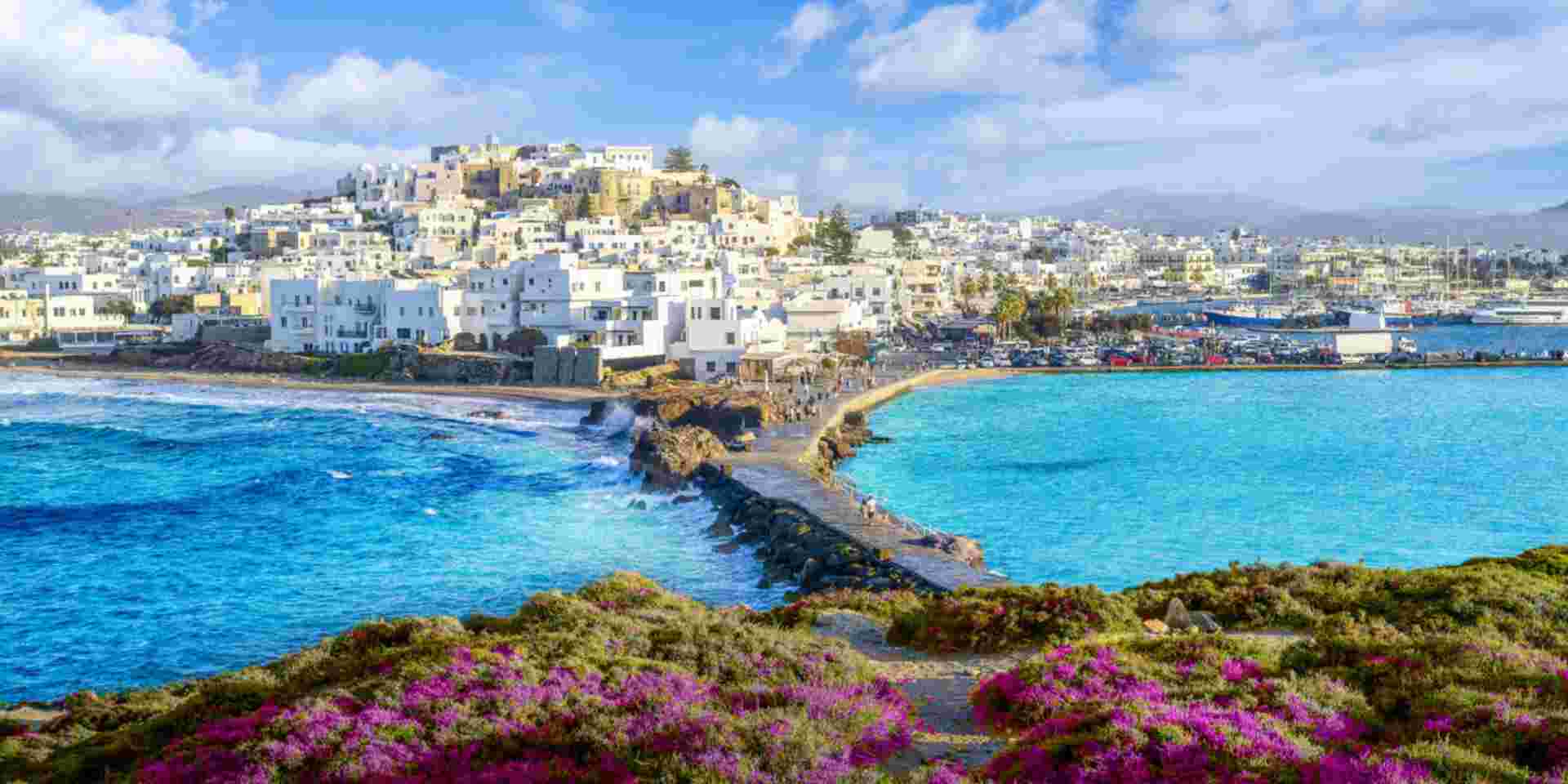 Panorama of Naxos Chora town, Naxos island, Greece Cyclades_August 15th naxos island_August 15th_feature