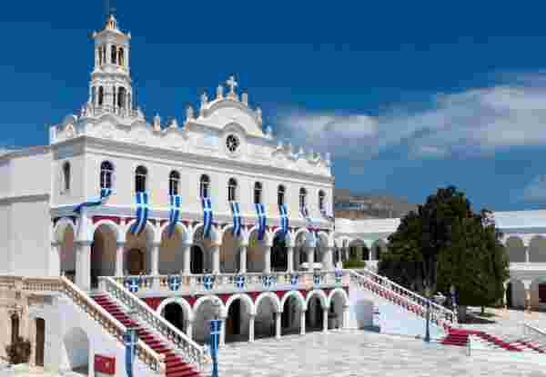 Church of Panagia Evangelistria at Tinos island in Greece tinos island_august 15th in greece_feature