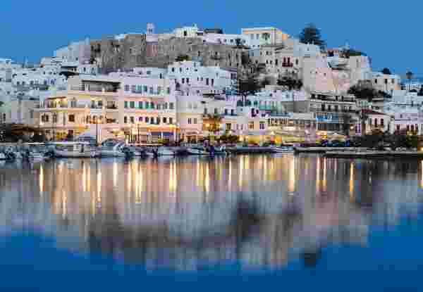 The Greek Island of Naxos at Dusk, Cyclades, Greece
