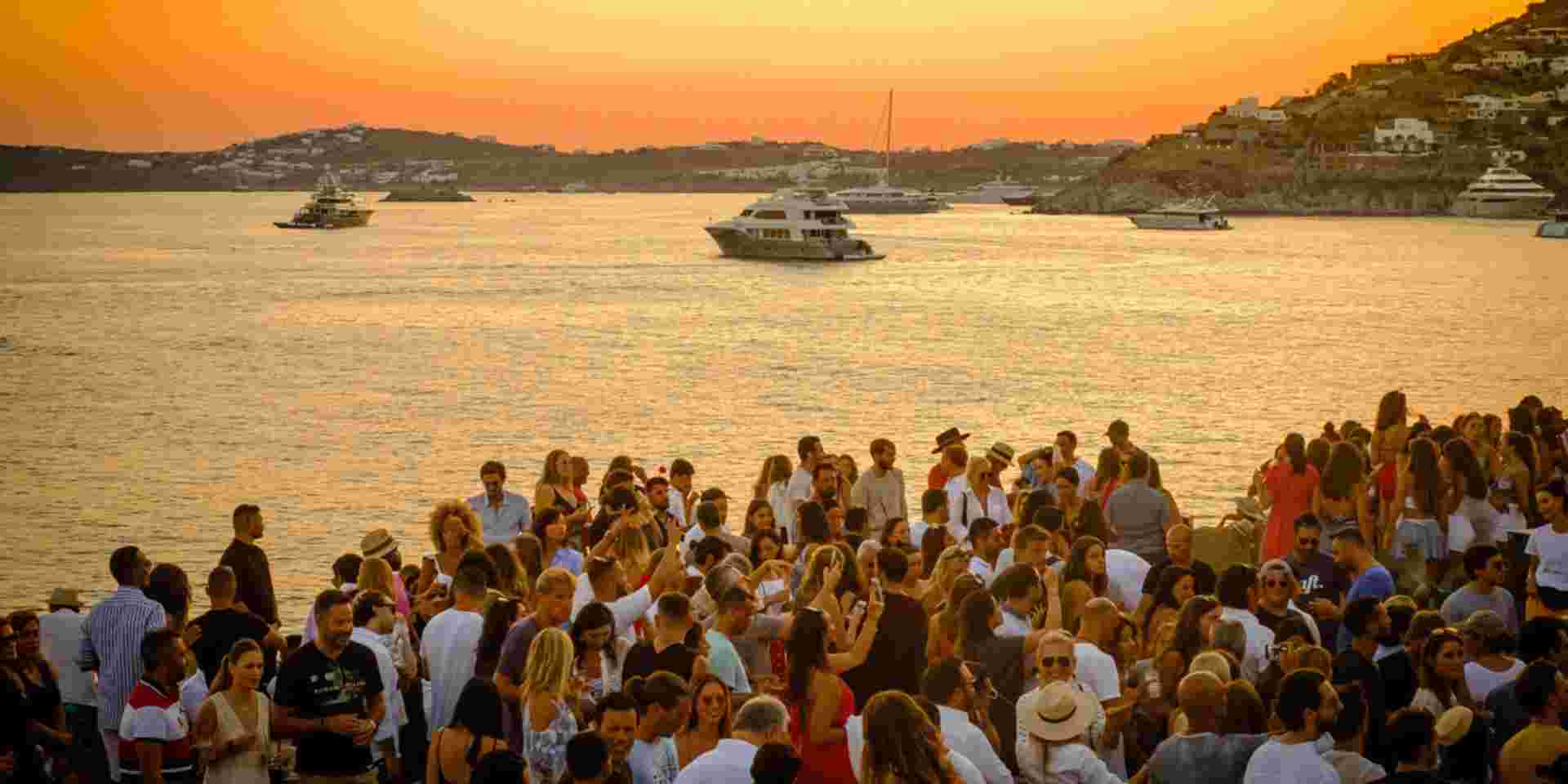 A summer party in Mykonos, Greece Mykonos-party-scene_planning-your-ultimate-greece-romantic-vacation