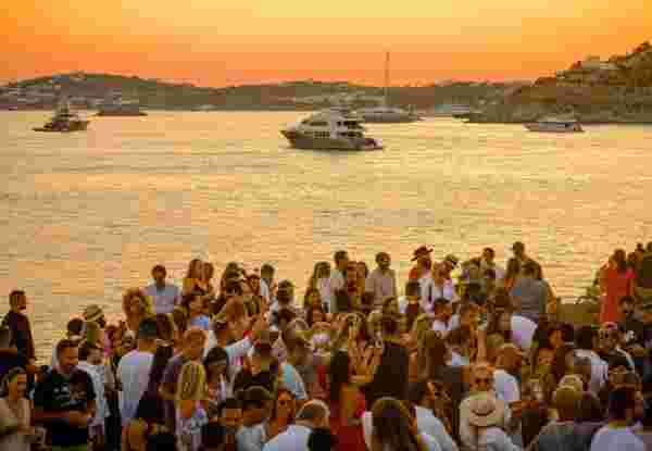 A summer party in Mykonos, Greece Mykonos-party-scene_planning-your-ultimate-greece-romantic-vacation