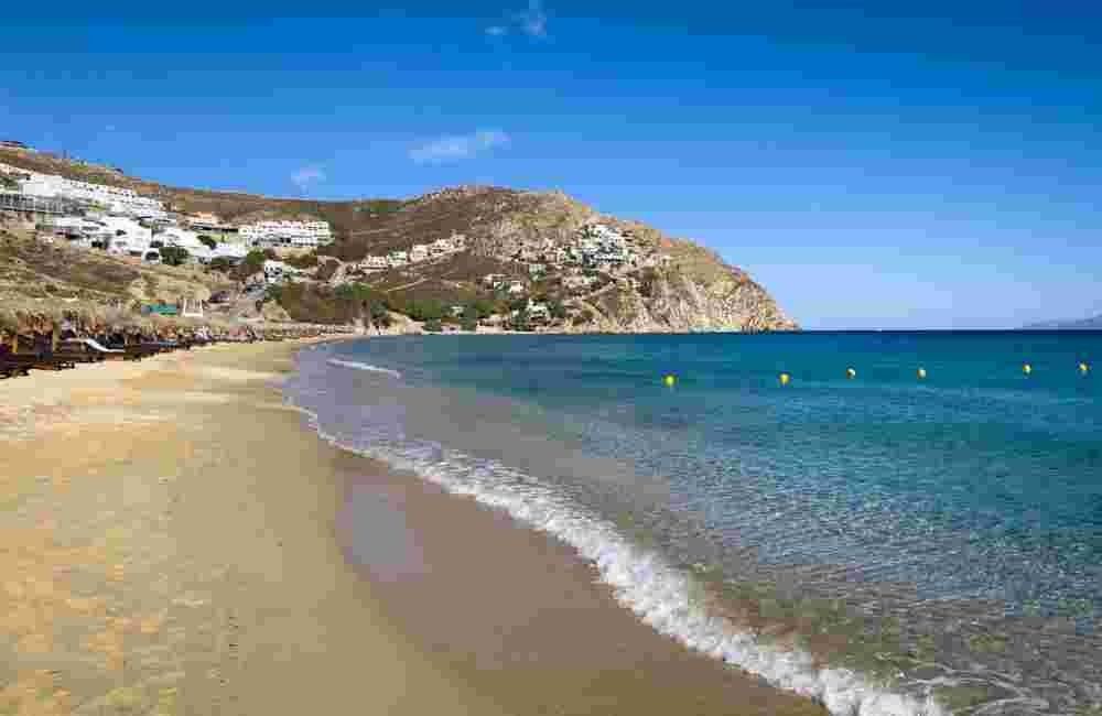 Elia beach, Mykonos island, Greece