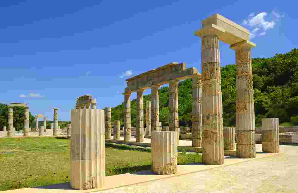 The Palace of Aigai following of restoration, Vergina, Macedonia, Greece