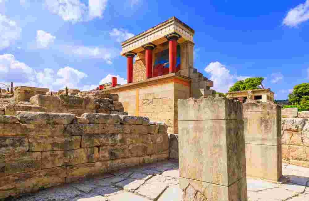 Heraklion, Crete. Greece. Knossos Palace. Ruins of the famous Minoan palace.