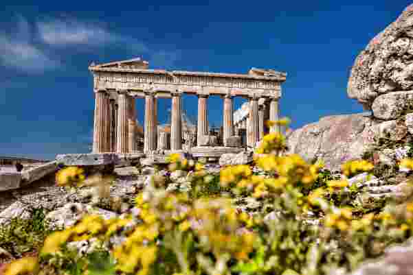 Acropolis with Parthenon temple in Athens,  Greece