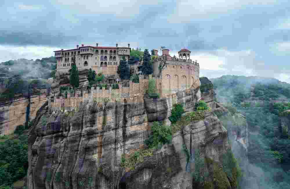 Amazing panoramic view of Meteora valley in Greece