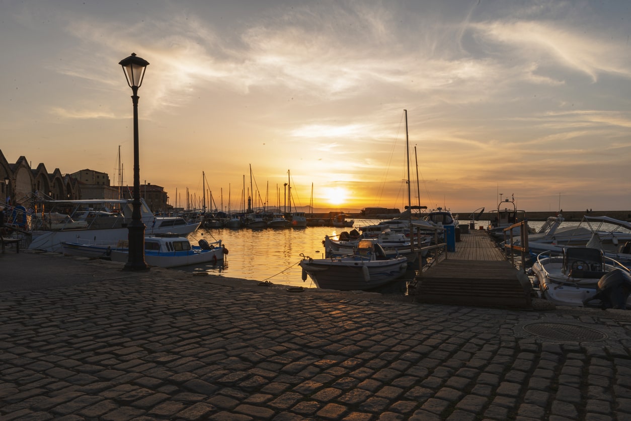 old port in Chania on the island of Crete, Greece
