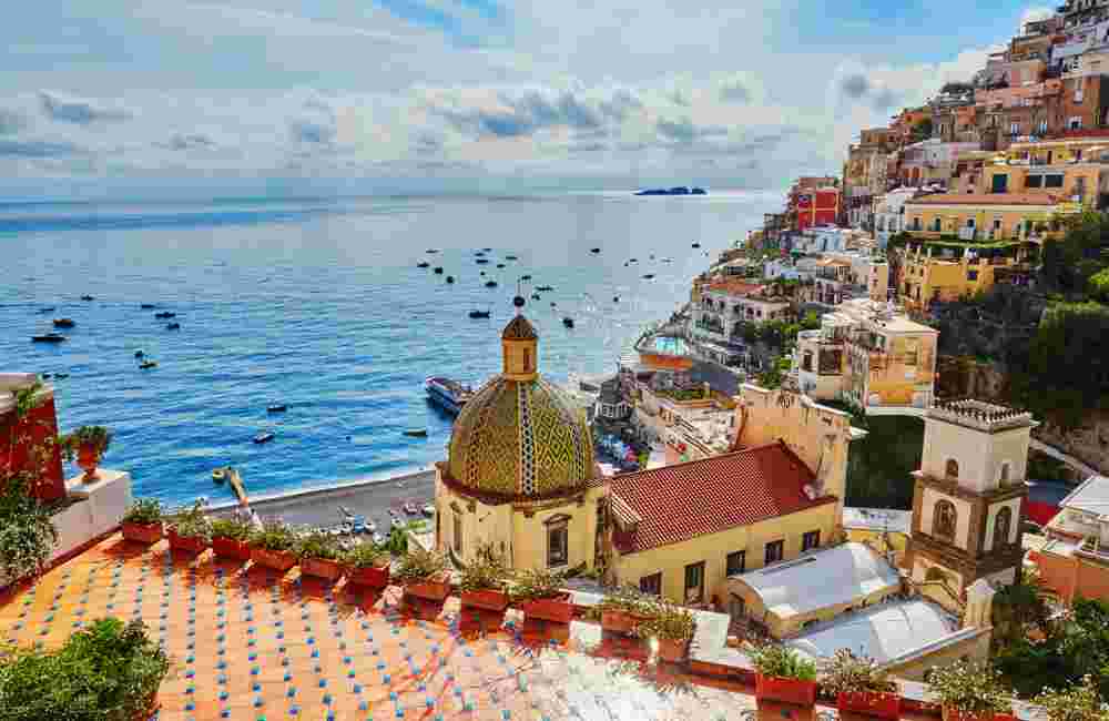 Positano, Mediterranean village on Amalfi Coast, Italy