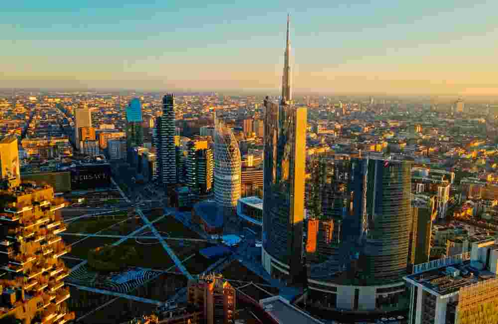 Golden Hour Over Milan's Modern Skyline