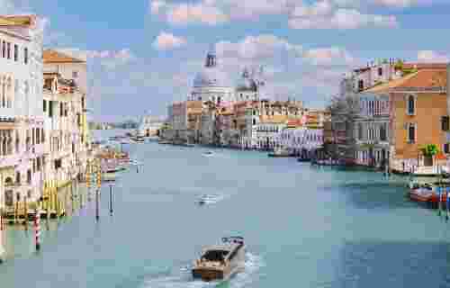 Grand canal Aerial view in Venice Italy