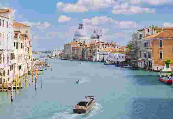 Grand canal Aerial view in Venice Italy