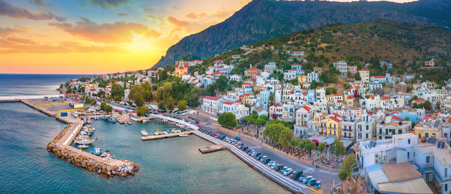 Agios Kirikos village is the capital of Ikaria island, Greece