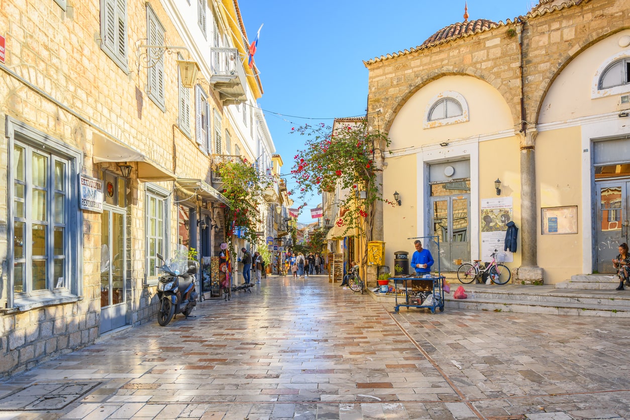 Old Town village center of the idyllic Greek city of Nafplio