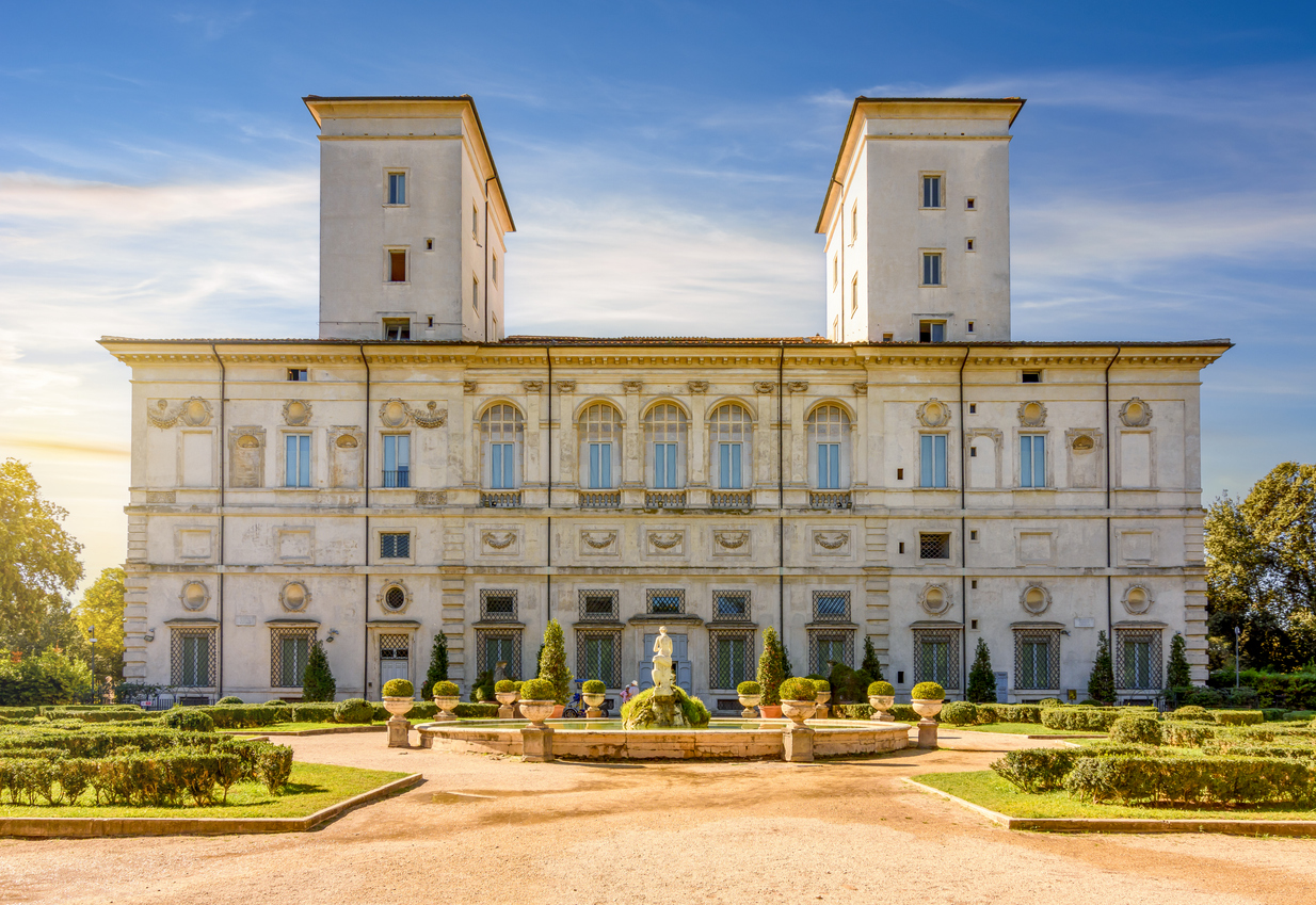 Borghese Gallery and Villa at sunset, Rome, Italy