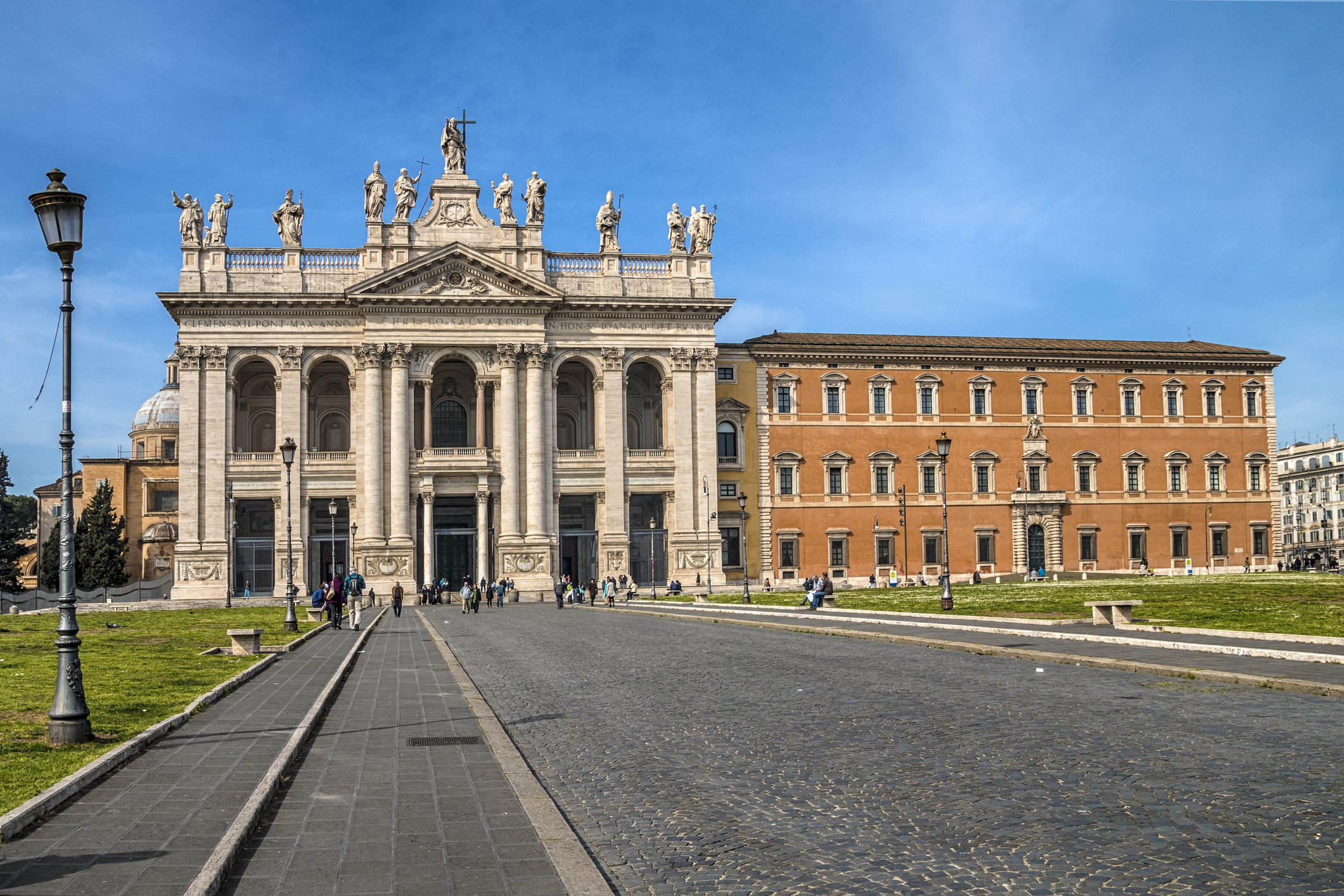 The square and Basilica of San Giovanni in Laterano in Rome