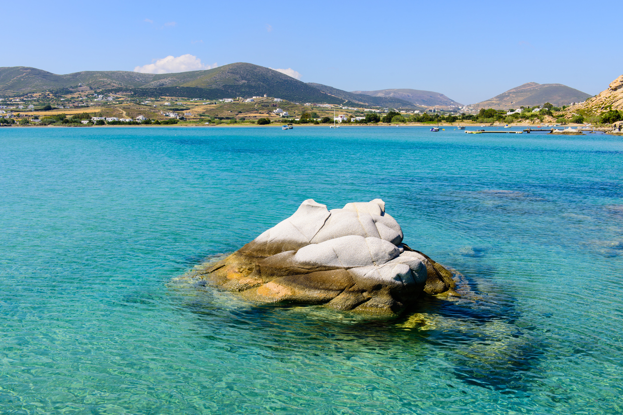 Scenic bizarre rocks of the Kolymbithres beach, Paros island, Cyclades, Greece.