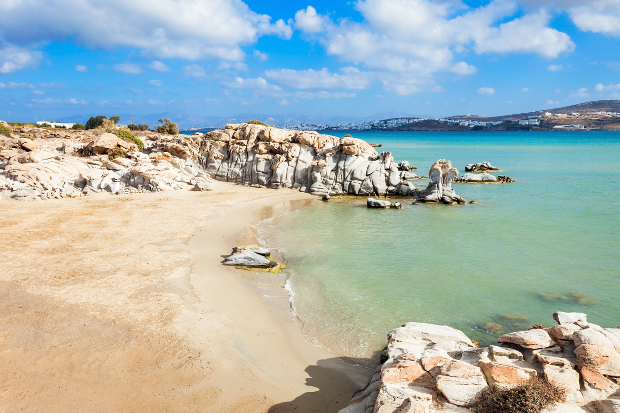 Kolimbithres beach with beauty stone rocks on the Paros island in Greece