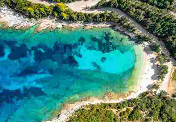 Aerial,View,Of,An,Amazing,Sea,Bay,With,Beautiful,Emplisi